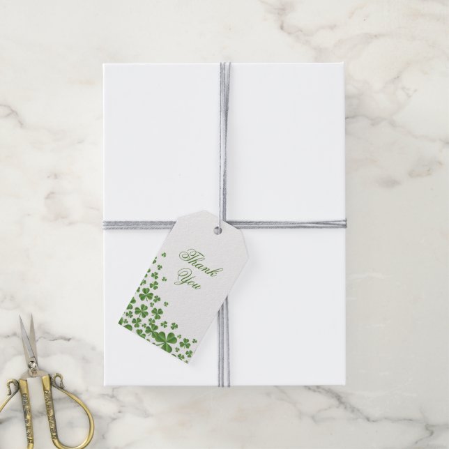 Irish Green Kleeblatt Wedding Geschenkanhänger (Mit Garn)