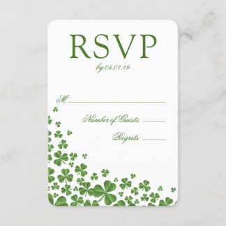 Irish Green Kleeblatt Wedding RSVP