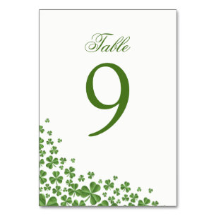 Irish Green Kleeblatt Wedding Tischnummer