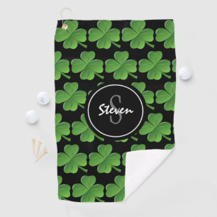 Irish Green Kleeblatts St Patricks Day Monogram Golfhandtuch