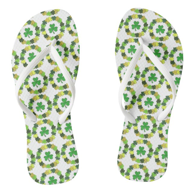 Irish Green Kleeblatts St. Patrick's Day Wreath Flip Flops (Fußbett)
