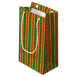 IRISH GREEN ORANGE WHITE ROWS OF STARS KLEINE GESCHENKTÜTE