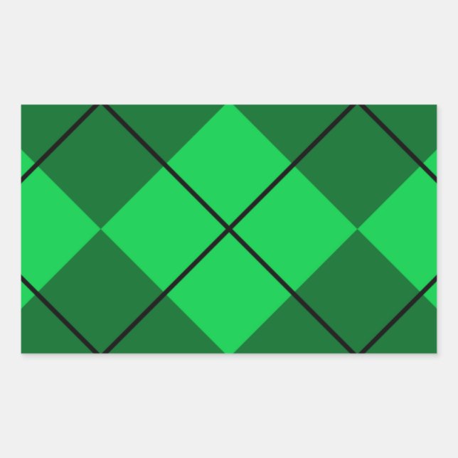 Irish Green Raute Rechteckiger Aufkleber (Vorderseite)