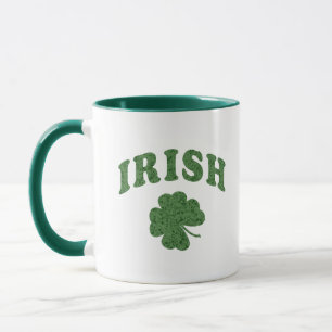 Irish Green Shamrock Design Zweifarbig Kaffee Tasse
