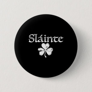 Irish Green Slainte Saint Paddy's Kleeblatt Good H Button