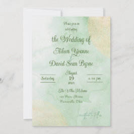 Irish Green Watercolor Wedding Einladung