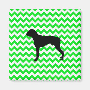 Irish Green Zickzack mit Boxer Silhouette Magnet