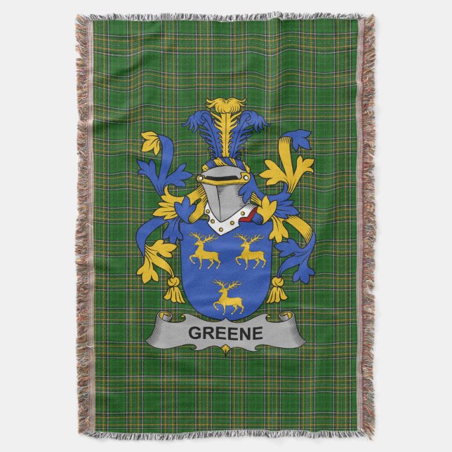 Irish Greene Coat of Arms Familienwappen Irland Decke (Vorderseite Vertikal)