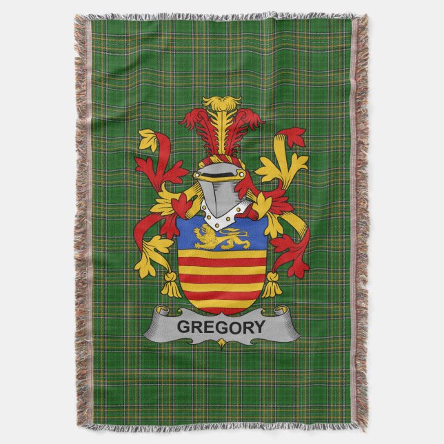 Irish Gregory Coat of Arms Familienwappen Irland Decke (Vorderseite Vertikal)