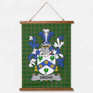 Irish Grove Familienwappen Familien Crest Wandteppich Mit Holzrahmen