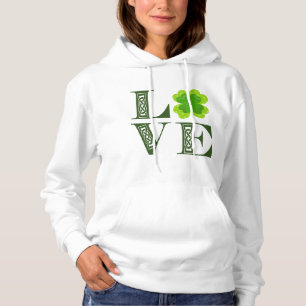 Irish Grünes Kleeblatt Shamrock Celtic Knot LOVE T Hoodie