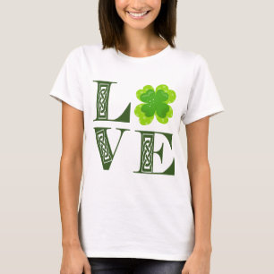 Irish Grünes Kleeblatt Shamrock Celtic Knot LOVE T T-Shirt