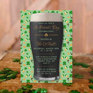 Irish Guinness Pint St. Patrick's Day Party Einladung