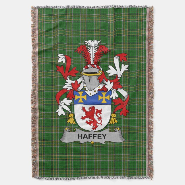 Irish Haffey oder O_Haffy Coat of Arms Familienwap Decke (Vorderseite Vertikal)
