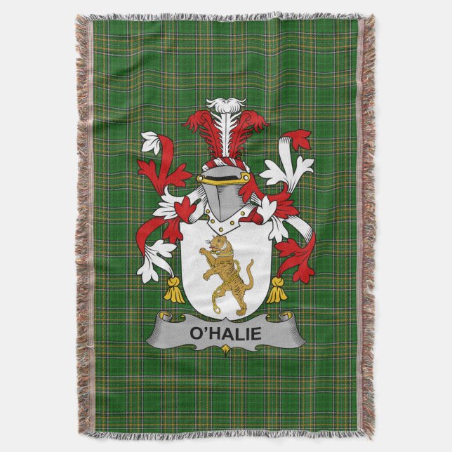 Irish Halie oder O_Halie Coat of Arms Familienwapp Decke (Vorderseite Vertikal)