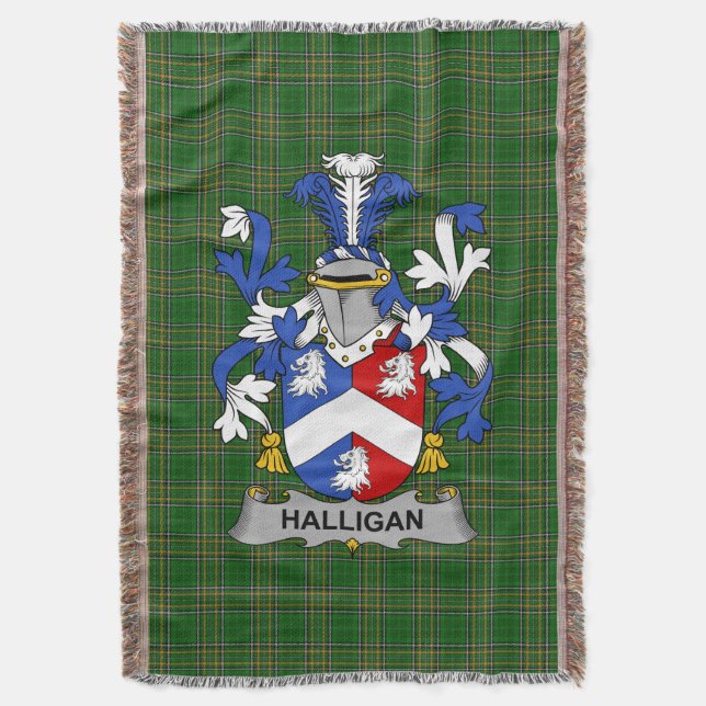 Irish Halligan oder O_Halligan Coat of Arms Family Decke (Vorderseite Vertikal)