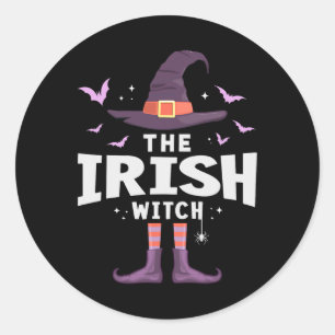 Irish Halloween Hexenkleidung Runder Aufkleber