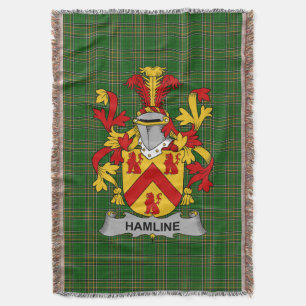 Irish Hamline Coat of Arms Familienwappen Irland Decke