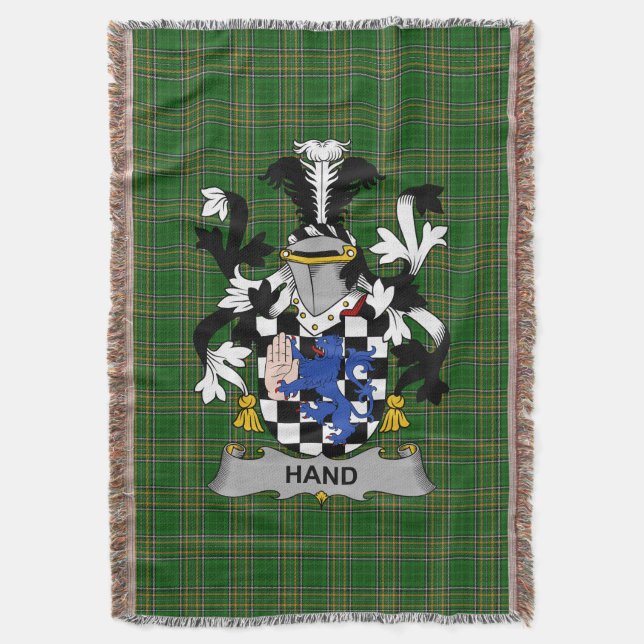 Irish Hand oder McClave Coat of Arms Familienwappe Decke (Vorderseite Vertikal)