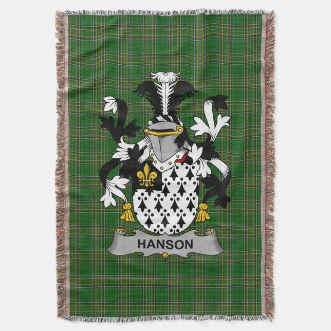 Irish Hanson oder O_Hanson Coat of Arms Family Cre Decke (Vorderseite Vertikal)