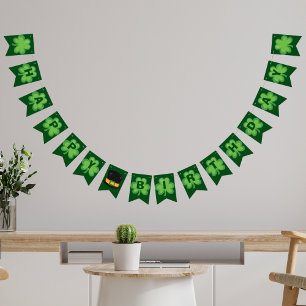 Irish Happy Birthday Green Clover Wimpelkette