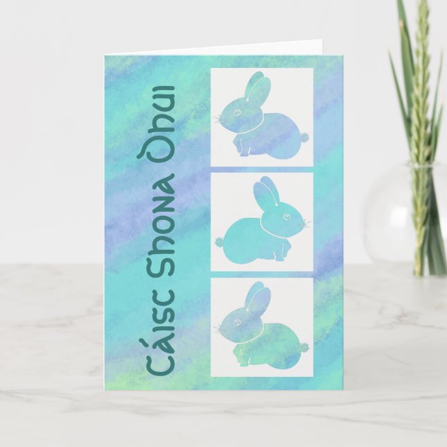 Irish Happy Oaster Bunny Feiertagskarte (Vorderseite)