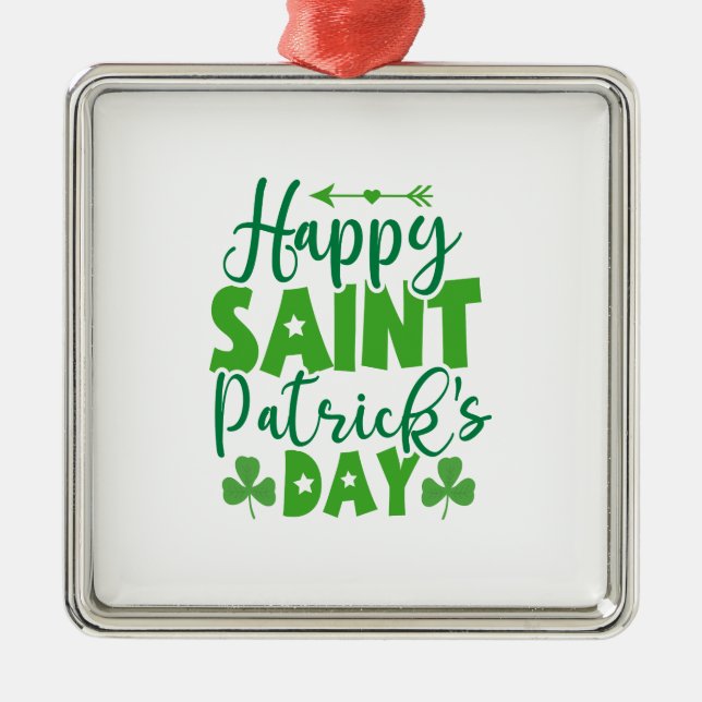 Irish Happy Saint Patrich S Day Ornament Aus Metall (Vorne)