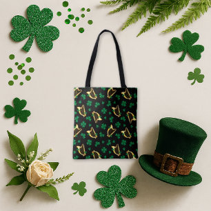Irish Harp and Kleeblatt Pattern Black