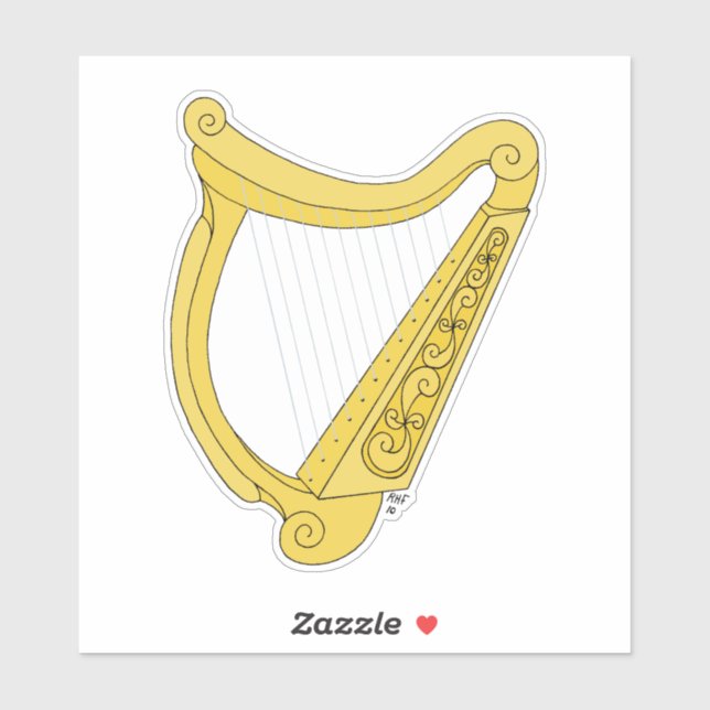 Irish Harp Aufkleber (Blatt)
