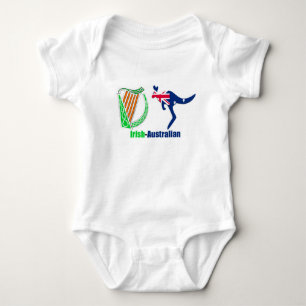 Irish Harp-Australia Flag Baby-Jersey-Bodysuit Baby Strampler