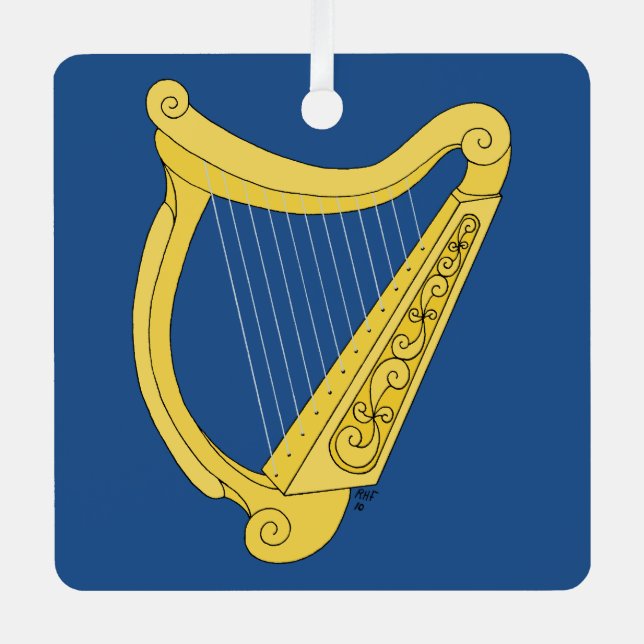 Irish Harp Ornament Aus Metall (Vorderseite)