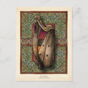 Irish Harp Postcard Postkarte