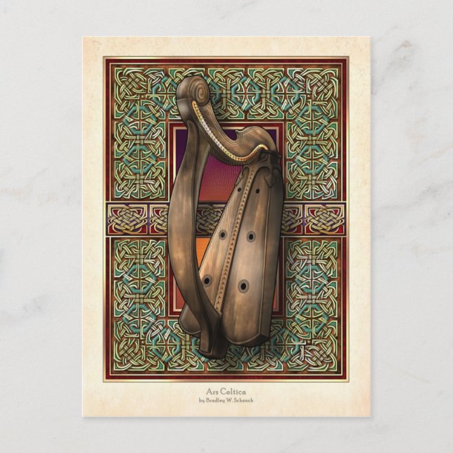 Irish Harp Postcard Postkarte (Vorderseite)