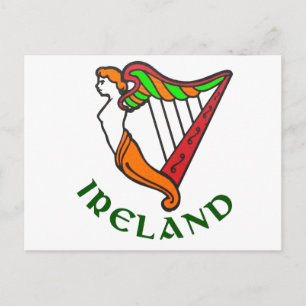 Irish Harp Postcard Postkarte