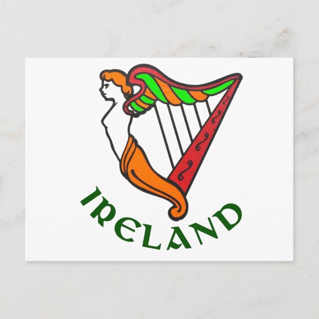 Irish Harp Postcard Postkarte (Vorderseite)