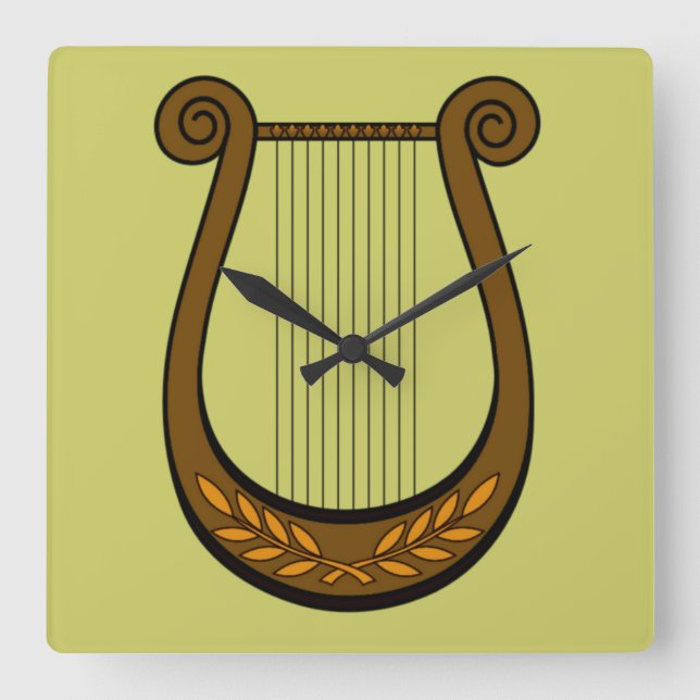 Irish Harp Quadratische Wanduhr (Vorderseite)