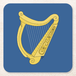 Irish Harp Rechteckiger Pappuntersetzer