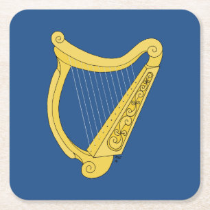 Irish Harp Rechteckiger Pappuntersetzer