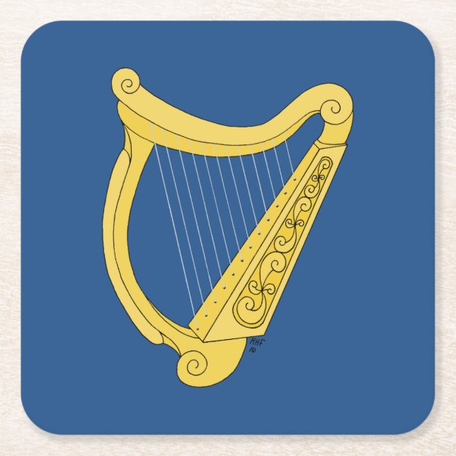Irish Harp Rechteckiger Pappuntersetzer (Vorderseite)