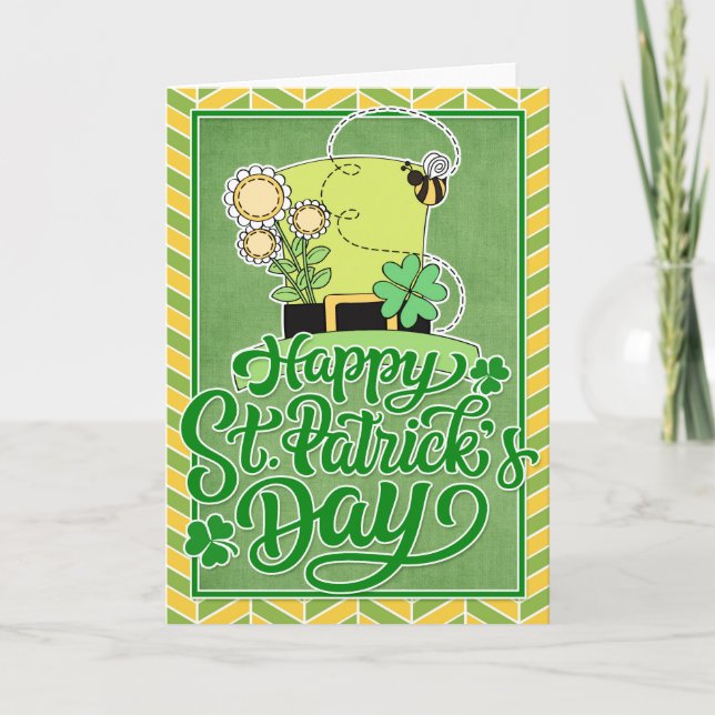 Irish Hat - Happy St. Patrick's Day Karte (Vorderseite)