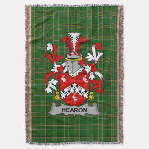 Irish Hearon oder Hearn Coat of Arms Familienwappe Decke