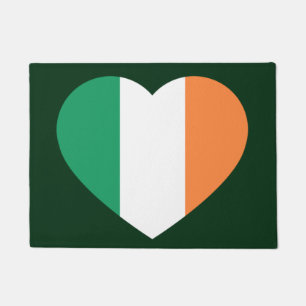 Irish Heartflag on dark green Doormat cn Fußmatte