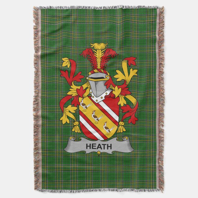Irish Heath Coat of Arms Familienwappen Irland Decke (Vorderseite Vertikal)