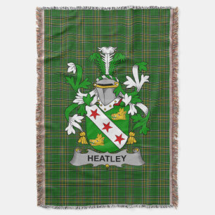 Irish Heatley Coat of Arms Familienwappen Irland Decke