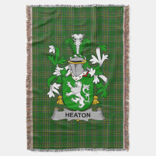 Irish Heaton Coat of Arms Familienwappen Irland Decke
