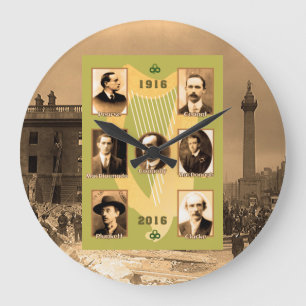 Irish Heroes Image for Round-Large-Wall-Clock Große Wanduhr