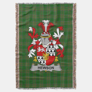 Irish Hewson Coat of Arms Familienwappen Irland Decke