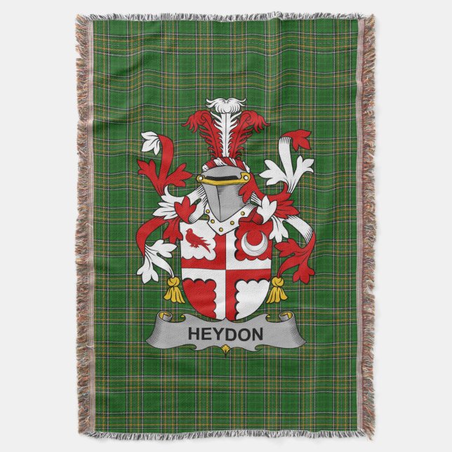 Irish Heydon Coat of Arms Familienwappen Irland Decke (Vorderseite Vertikal)