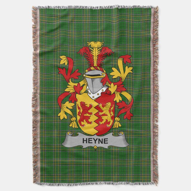 Irish Heyne oder O_Heyne Coat of Arms Familienwapp Decke (Vorderseite Vertikal)