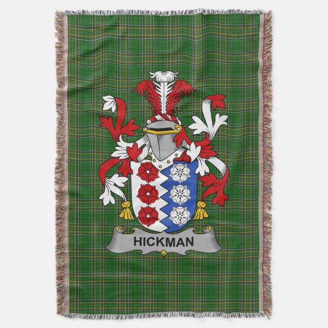 Irish Hickman Coat of Arms Familienwappen Irland Decke (Vorderseite Vertikal)